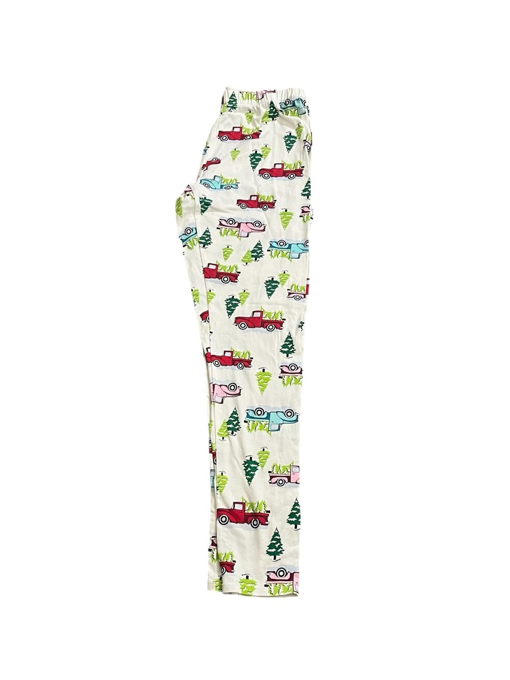 Kids White Holiday Truck Print Pajama Pants Size M (7-9)